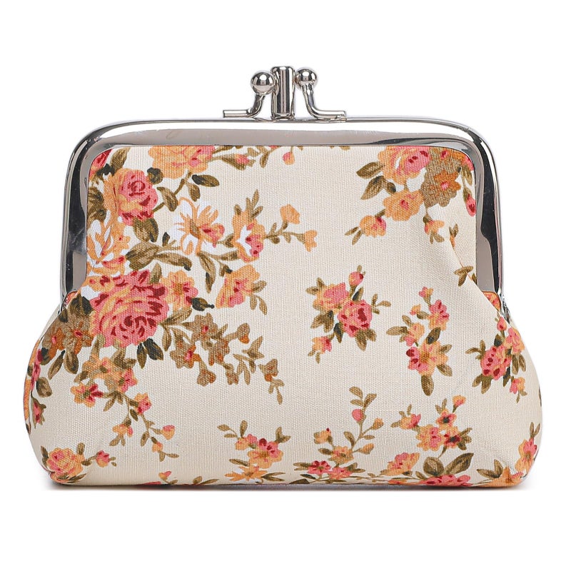 Sanxiner Cute Floral Buckle Coin Purses Vintage Pouch Kiss-lock Change Purse Wallets - Image 1